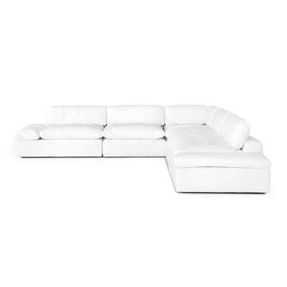 Divani Casa Kelly Modern White Fabric Sectional Sofa White Sectional Sofa 78346 VGKKKF.2612-WHT-SECT