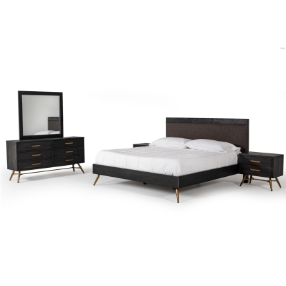 Nova Domus Tabitha Modern Dark Brown Recycled Pine Mirror Brown Mirror 75017 VGWH180490301