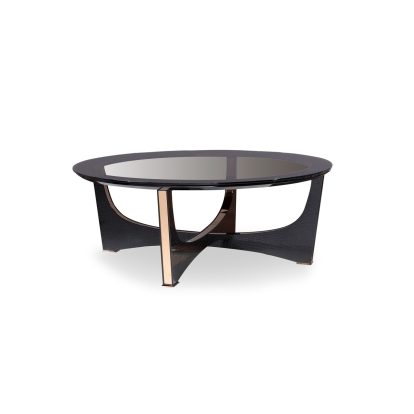 A&X Talin Modern Black Crocodile & Rosegold Coffee Table Black Coffee Table 72368 VGUNCK813-120