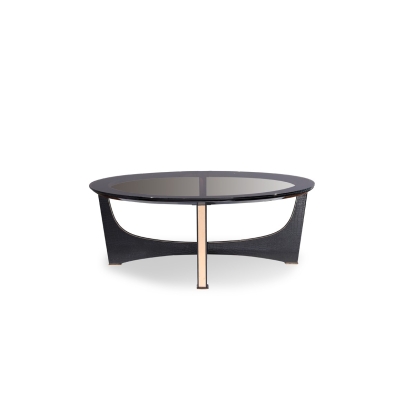 A&X Talin Modern Black Crocodile & Rosegold Coffee Table Black Coffee Table 72368 VGUNCK813-120