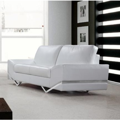 Divani Casa Vanity Modern White Leather Loveseat White Loveseat 12768 VG2T0744-LOVE-WHT