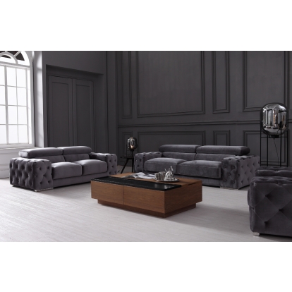 Divani Casa Trisha Modern Grey Fabric Loveseat Grey Loveseat 74336 VG2T-0766-LOVE-GRY