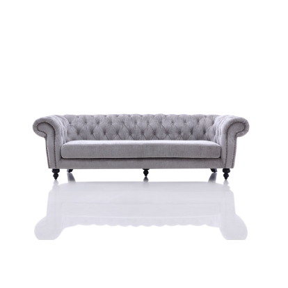 Divani Casa Alexandrina Grey Tufted Velvet Sofa Grey Sofa 17629A VG2T0892-SOFA-GRY