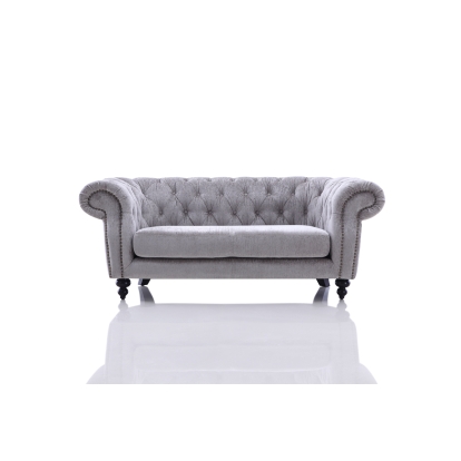 Divani Casa Alexandrina Grey Tufted Velvet Loveseat Grey Loveseat 17630A VG2T0892-LOVE-GRY