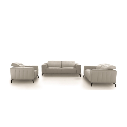 Divani Casa Wayne Modern Light Grey Leather Sofa Set Light Grey Sofa Set 80368 VGBNS-2113-SET-LTGRY