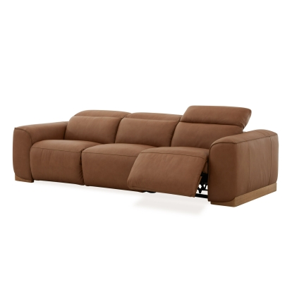 Divani Casa Hagerty Modern Brown Leather Sofa with 2 Power Recliners Brown Sofa 83136 VGKV-KM.6035-BRN