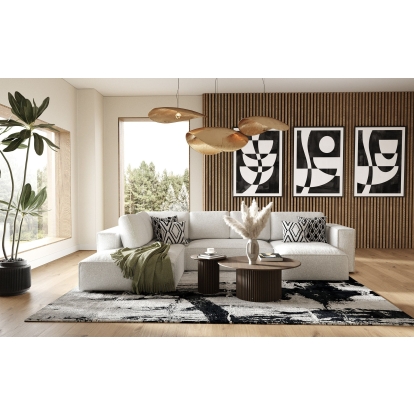 Modrest Lusk Modern Mid Century Coffee & End Table Set Black Coffee Table 80426 VGDW-J5937AB-SET