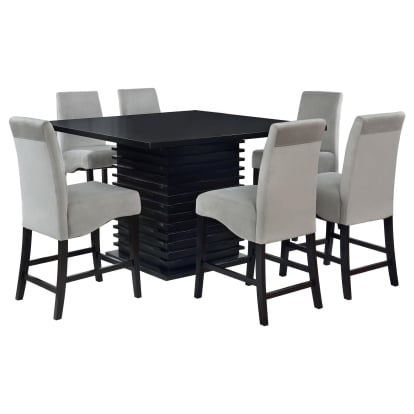 Coaster Stanton Contemporary Black Counter Height Dining Table Model 102068-S7