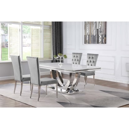 Coaster Kerwin Contemporary White Marble Dining Table Model 111101-S5G
