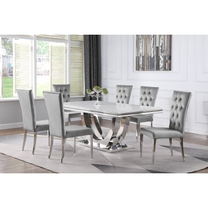 Coaster Kerwin Contemporary White Marble Dining Table Model 111101-S7G