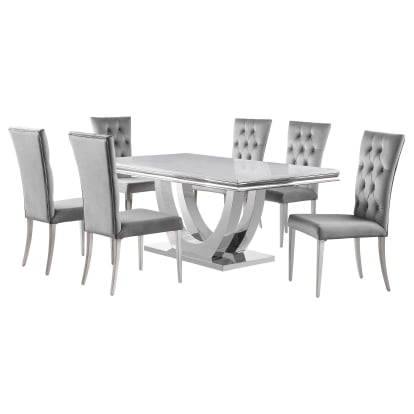 Coaster Kerwin Contemporary White Marble Dining Table Model 111101-S7G