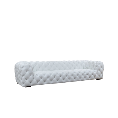 Divani Casa Dexter Transitional White Full Italian Leather Sofa White Sofa 76347 VGCA114-FL-WHT