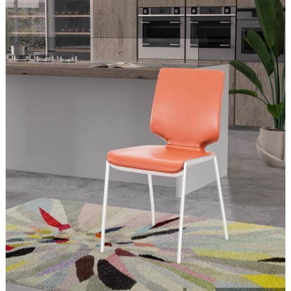 Modrest Eileen Modern Cognac Eco-Leather Dining Chair (Set of 2) Brown Dining Chair 79584Z VGHR3637-COGNAC-DC