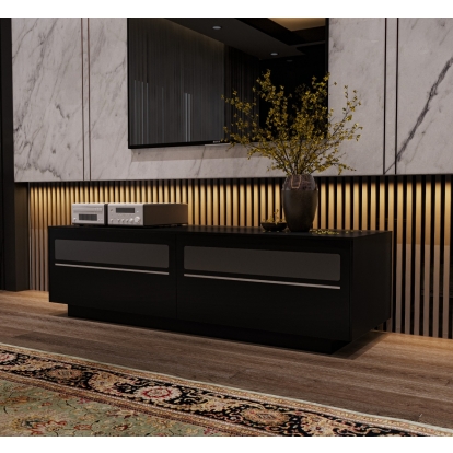 Modrest Carter Contemporary Black TV Stand Black TV Stand 16955 VGBBSL8152