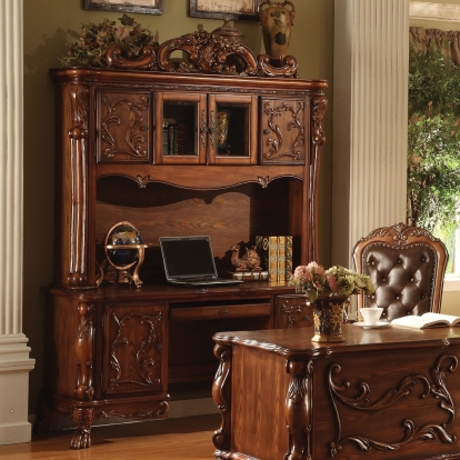 ACME Dresden Cherry Oak Executive Computer Desk with Hutch Model 12172