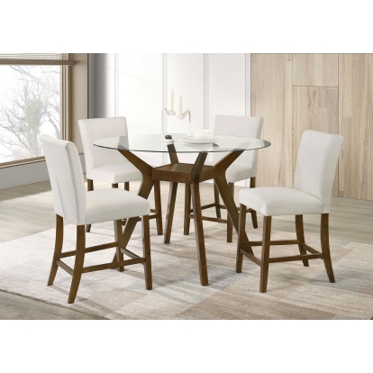 Coaster Paxton Mid-Century Modern Counter Height Dining Table Model 122178-S5Bge