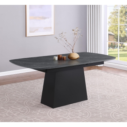 Coaster Potero Contemporary Black Faux Marble Dining Table Model 123131