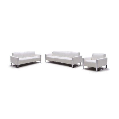 Divani Casa Iris Modern White Leather Loveseat White Loveseat 71898 VGKK1503-WHT-LOVE