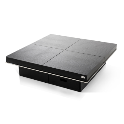 LA Furniture Horizon Modern Black Crocodile Coffee Table with Pull Out Squares VGUNAK856-120C-BLK Contemporary Style by Vig Furnitrue Number 15059 Catch Home Goods