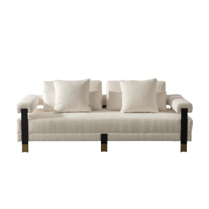 Divani Casa Stratford Modern Off-White Fabric 3-Seater Sofa Off-White Sofa 81897 VGHM-XF530-3SOFA-IVY