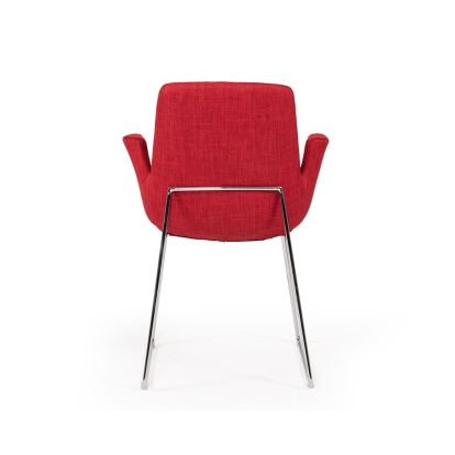 Modrest Altair Mid-Century Red Fabric Dining Chair Red Dining Chair 16824 VGOBTY100-F-RED