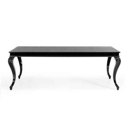 A&X Sovereign Transitional Black Crocodile Dining Table with Black Gloss Legs Black Dining Table 16948 VGUNRC830-220-BLK
