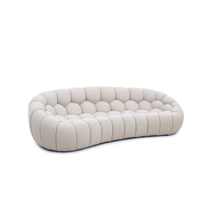 Divani Casa Yolonda Modern Curved Beige Fabric Sofa Beige Sofa 81300 VGEV2126C-SOFA-C-01