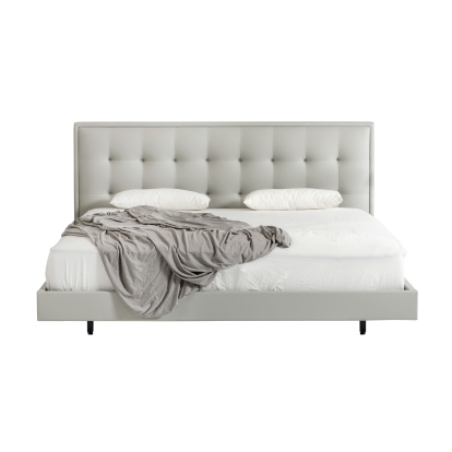 Modrest Hera Modern Grey Leatherette Bed Grey Bed 17638|17639 VGCNHERA-BED