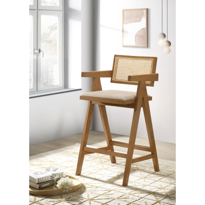 Coaster Kane Mid-Century Modern Natural Bar Stool Model 182677
