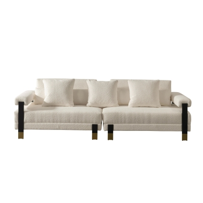 Divani Casa Stratford Modern Off-White Fabric Sofa Set Off-White Sofa Set 82181 VGHM-XF530-SET-IVY