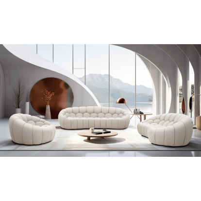 Divani Casa Yolonda Modern Curved Beige Fabric Sofa Set Beige Sofa Set 81303 VGEV2126C-SET-C-01