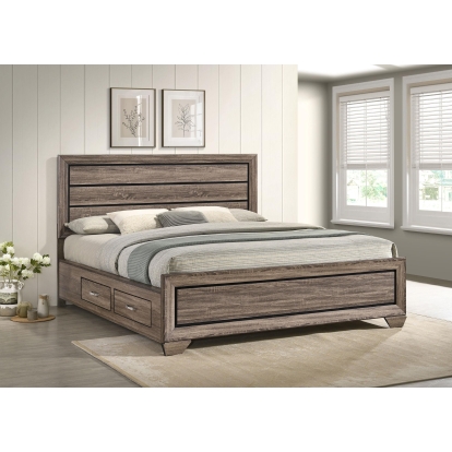 Coaster Kauffman Transitional Washed Taupe California King Storage Bed Model 204190Kw