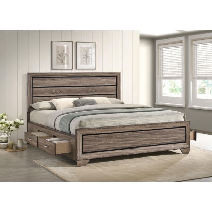 Coaster Kauffman Transitional Washed Taupe California King Storage Bed Model 204190Kw