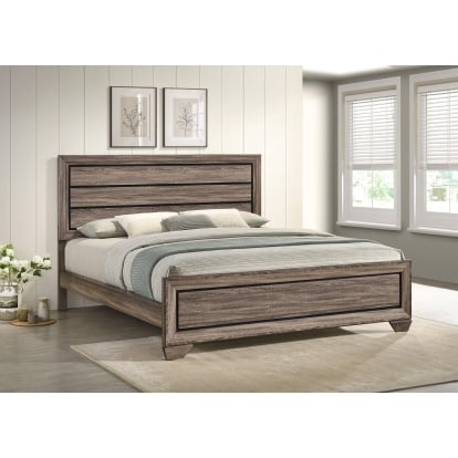 Coaster Kauffman Transitional Washed Taupe California King Bed Model 204191Kw