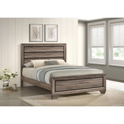 Coaster Kauffman Transitional Washed Taupe Queen Bed Model 204191Q