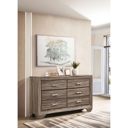 Coaster Kauffman Transitional Washed Taupe Dresser Model 204193