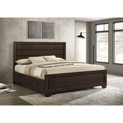 Coaster Kauffman Transitional Dark Cocoa Eastern King Storage Bed Model 204390Ke