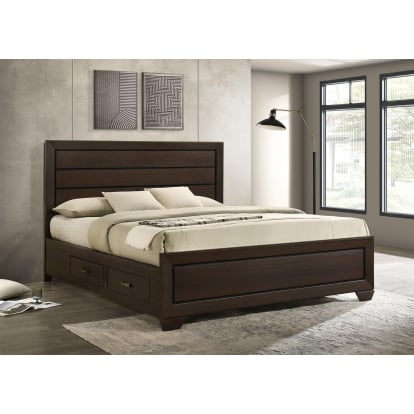 Coaster Kauffman Transitional Dark Cocoa California King Storage Bed Model 204390Kw