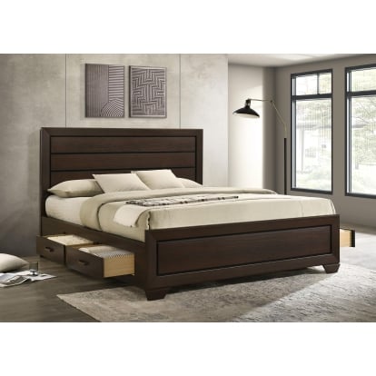 Coaster Kauffman Transitional Dark Cocoa California King Storage Bed Model 204390Kw