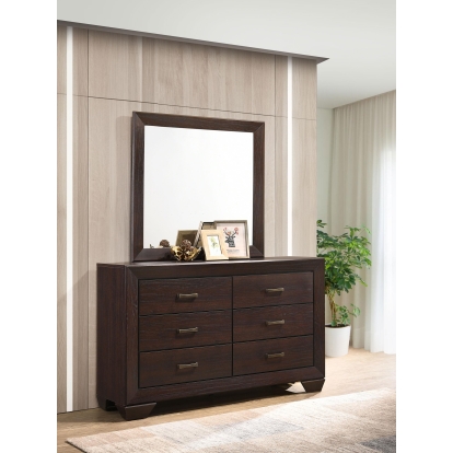 Coaster Kauffman Transitional Dark Cocoa Dresser With Mirror Model 204393M