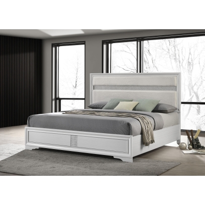 Coaster Miranda Contemporary White Eastern King Bed Model 205110Ke