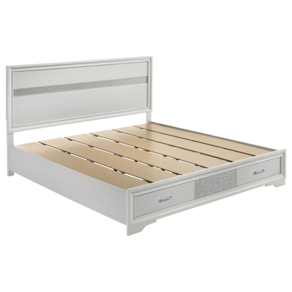 Coaster Miranda Contemporary White Eastern King Storage Bed Model 205111Ke