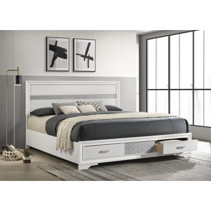 Coaster Miranda Contemporary White California King Storage Bed Model 205111Kw