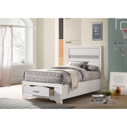 Coaster Miranda Contemporary White Twin Storage Bed Model 205111T