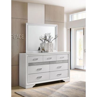 Coaster Miranda Contemporary White Dresser With Mirror Model 205113M