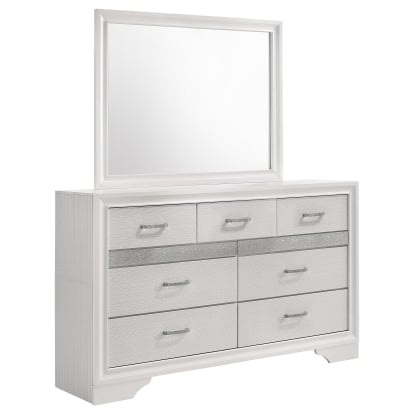 Coaster Miranda Contemporary White Dresser With Mirror Model 205113M