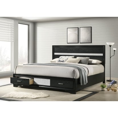 Coaster Miranda Contemporary Black Eastern King Storage Bed Model 206361Ke