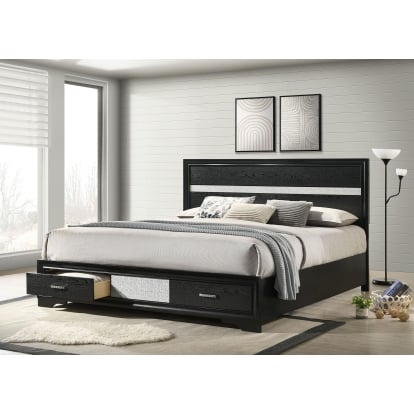Coaster Miranda Contemporary Black California King Storage Bed Model 206361Kw
