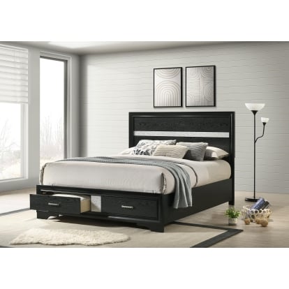 Coaster Miranda Contemporary Black Queen Storage Bed Model 206361Q