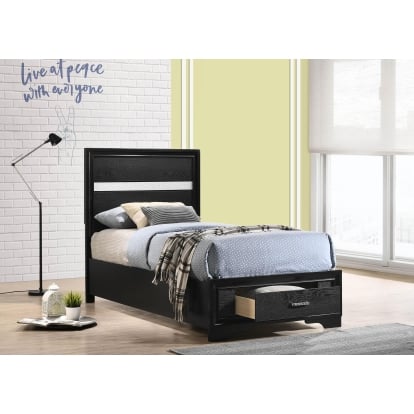 Coaster Miranda Contemporary Black Twin Storage Bed Model 206361T